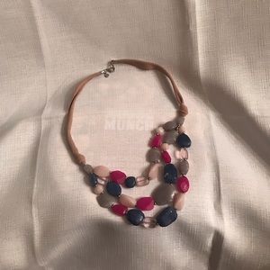 Guc. Loft necklace  pastel and bright pink beads